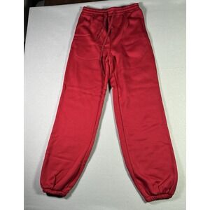 Unisex Size Small Classic Jogger Style Sweatpants Athleisure Loungewear Cozy Red